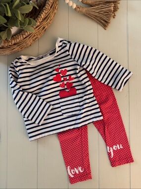 Baby Girl Navy Stripe Top & Leggings